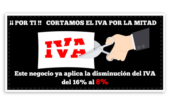 Cortamos el IVA por la mitad, Moltopromocionales aplica la disminución del IVA del 16% al 8%